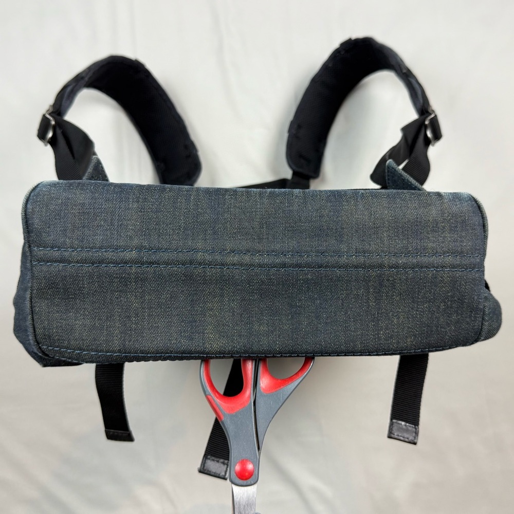 Diesel Waxed Denim De Breaking Backpack Dark Blue/Black Metal Buckles - Picture 5 of 13